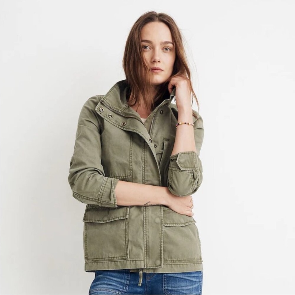 Madewell Passage Desert Olive green utility jacket